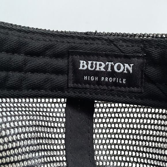Burton Snowboards Snapback Trucker Hat Washed Black Gray Mountain Skate Mesh - Picture 5 of 6